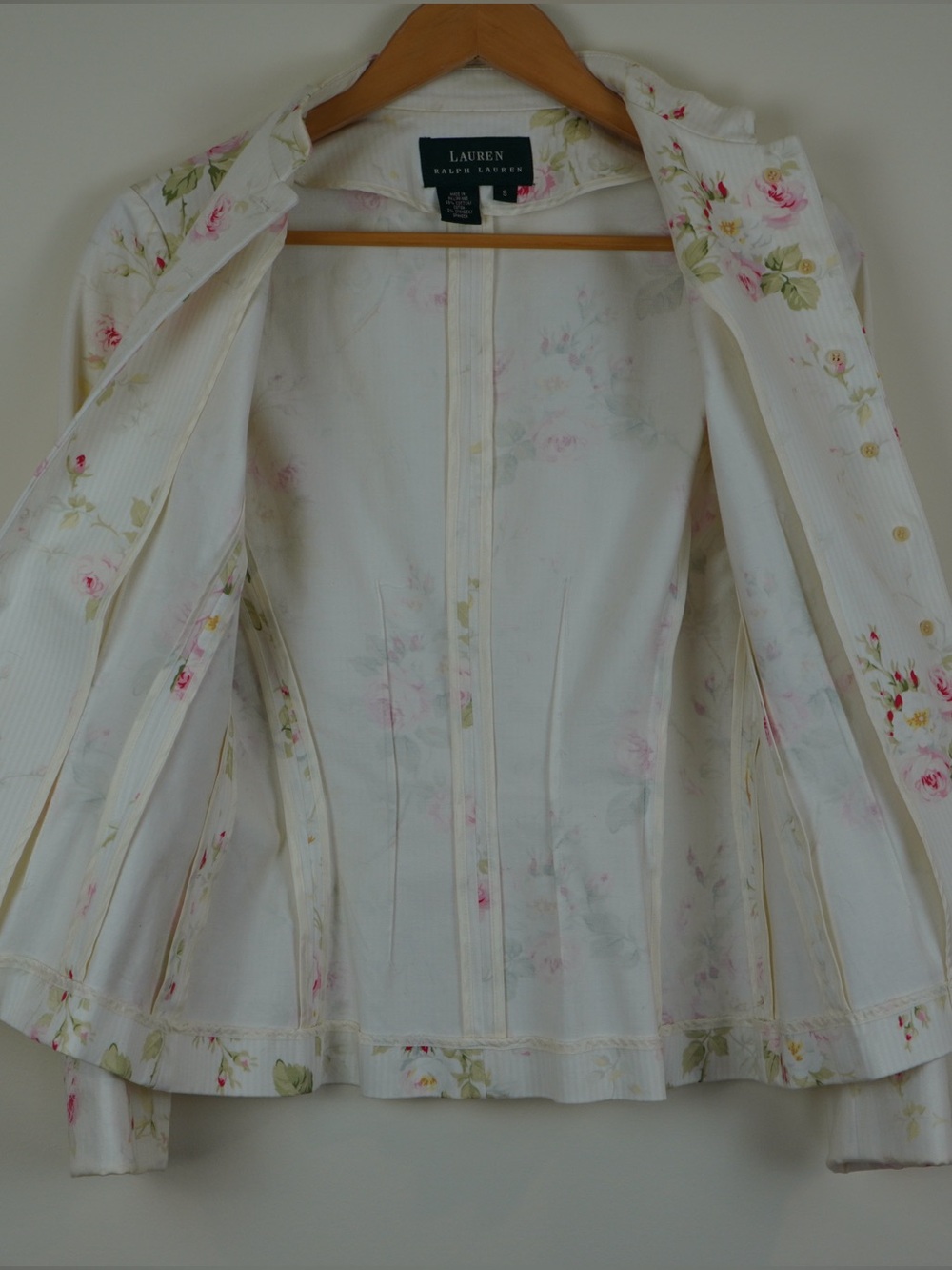 Ralph Lauren Rose Print Blazer Coquette Bridgerton Victorian Sz S 2003 - Picture 6 of 7